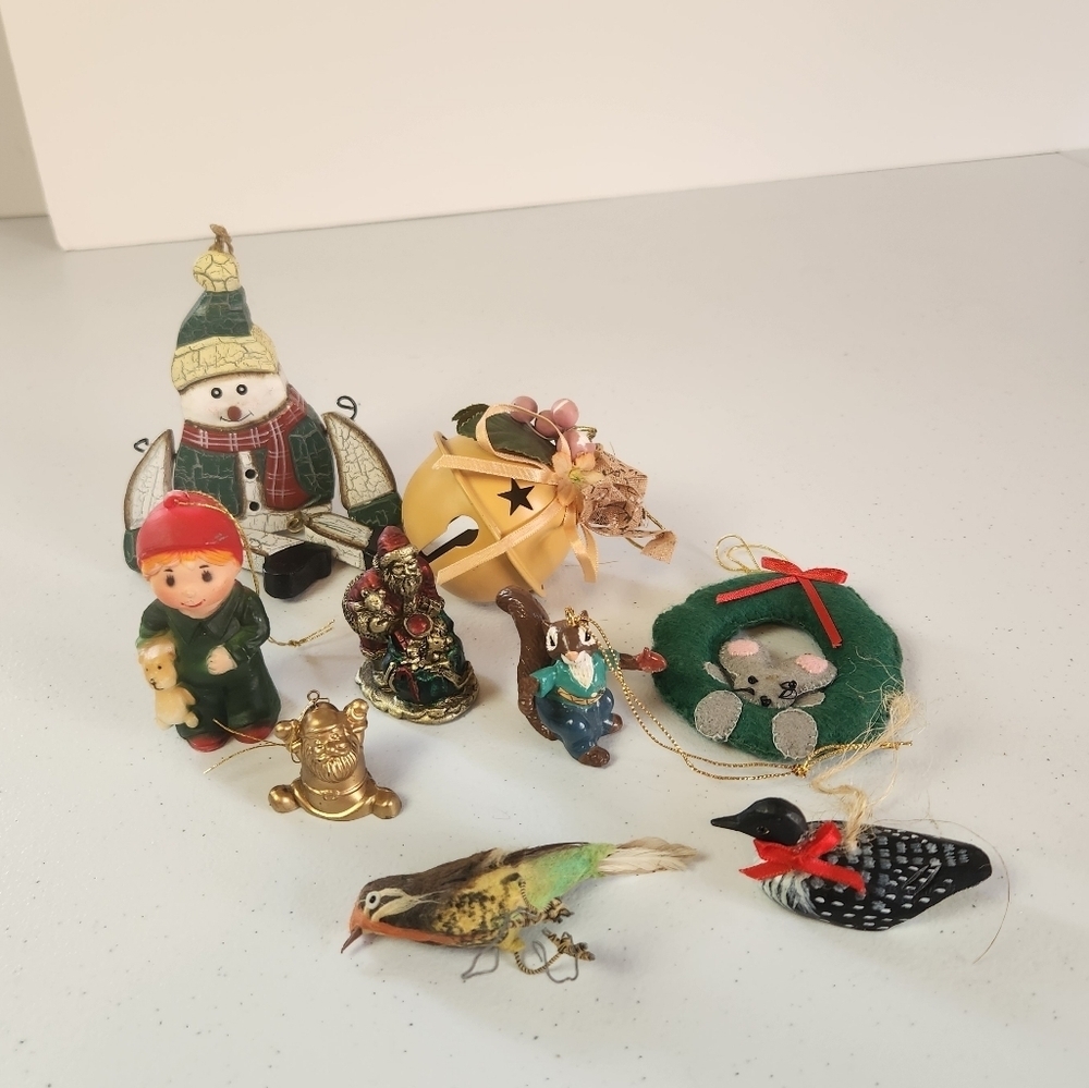 Lot of Vintage Christmas Tree Ornaments 60s 70s 80s 90s Kitsch Birds Geese Santa
